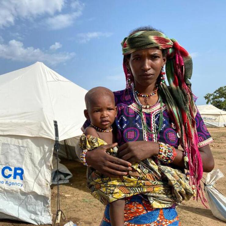 Sudan. UNHCR distributes tents to new refugees in South Darfur 