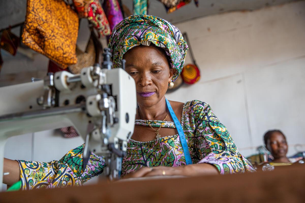 woman sewing