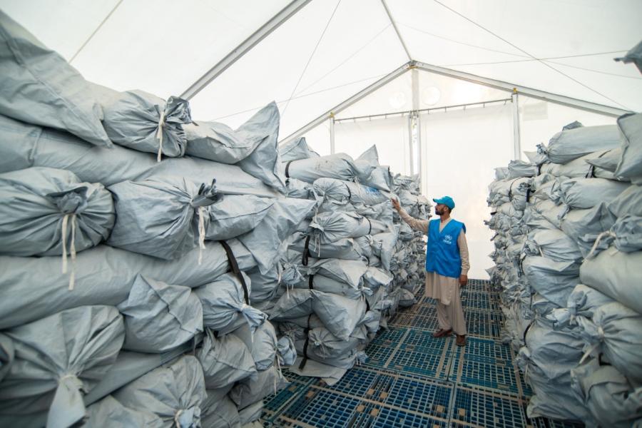 Emergency supplies at one of our warehouses in Pakistan are prepared for delivery to support flood-affected people in the country © UNHCR/Usman Ghani