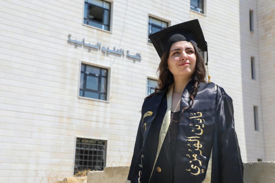 Nadeen, 28-year-old Iraqi refugee. She arrived to Syria in 2005 fleeing the war in Iraq.  After finishing the baccalaureate in Syria, Nadeen applied for a DAFI scholarship and received a scholarship to study Political Science. 