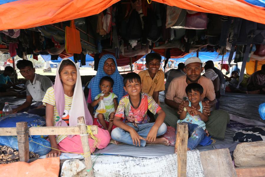 People sitting in a shade