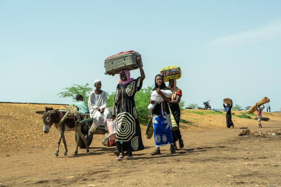 People carrying bags