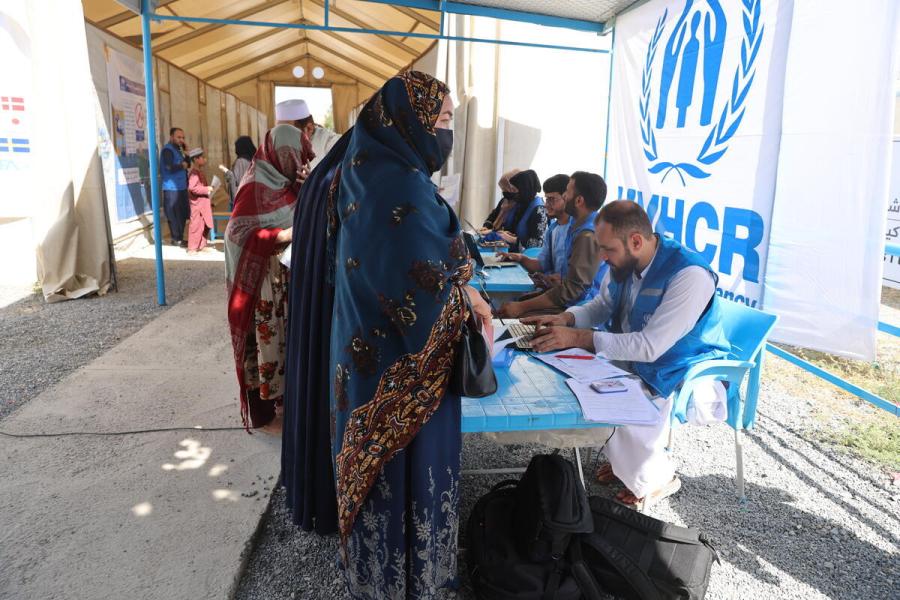 woman being registered