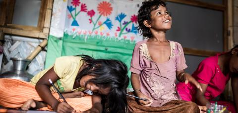 Rohingya children drawing.