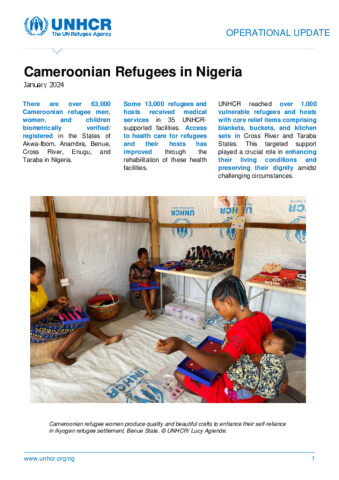 Nigeria: Cameroonian Refugees Operational Update | Global Focus