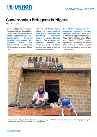 Nigeria: Cameroonian Refugees Operational Update | Global Focus