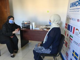 A Sudanese asylum-seeker receives counselling from a psychologist through UNHCR’s partner NGO, Cesvi Onlus Foundation at a community day centre in Tripoli, Libya.