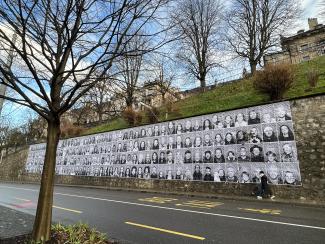 wall with faces