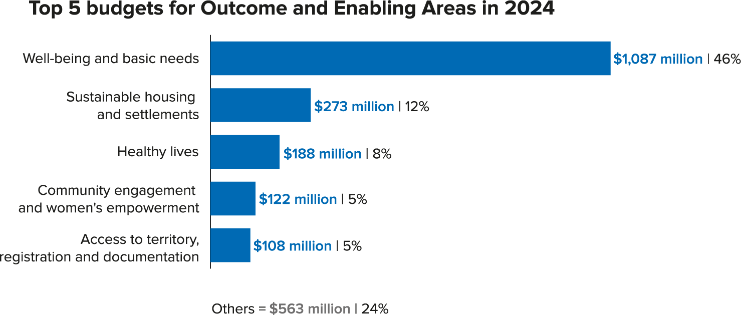 Middle East and North Africa - Top 5 budgets for outcome and enabling areas