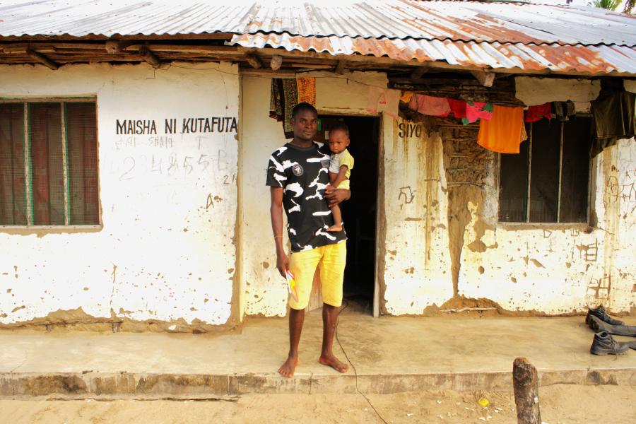 Amanzi Amade Bacar is a fisherman who has fled and returned several times from and to his house in Bagala, Mozambique. His hope now is to return to his original livelihood.
