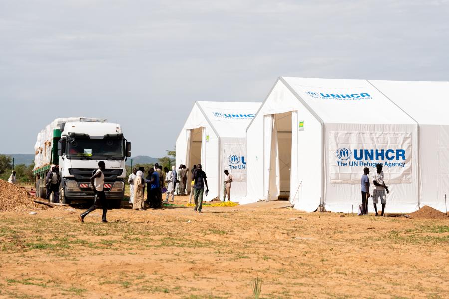 The UNHCR warehouse in Ouaddaï province, Chad, supports the transportation of supplies to Sudan in response to the emergency in the country. © UNHCR/Ariadne Kypriadi